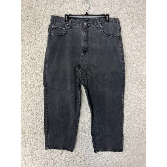 Ralph Lauren RL Loose Fit Jeans Mens 38x29 Black Denim Baggy Casual Grunge Biker - Picture 1 of 12